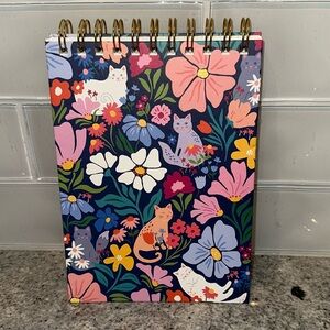 Clementine Paper Inc. Floral Spiral Notebook with Cats